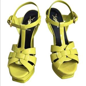 YSL yellow tribute sandals size 38.5.
